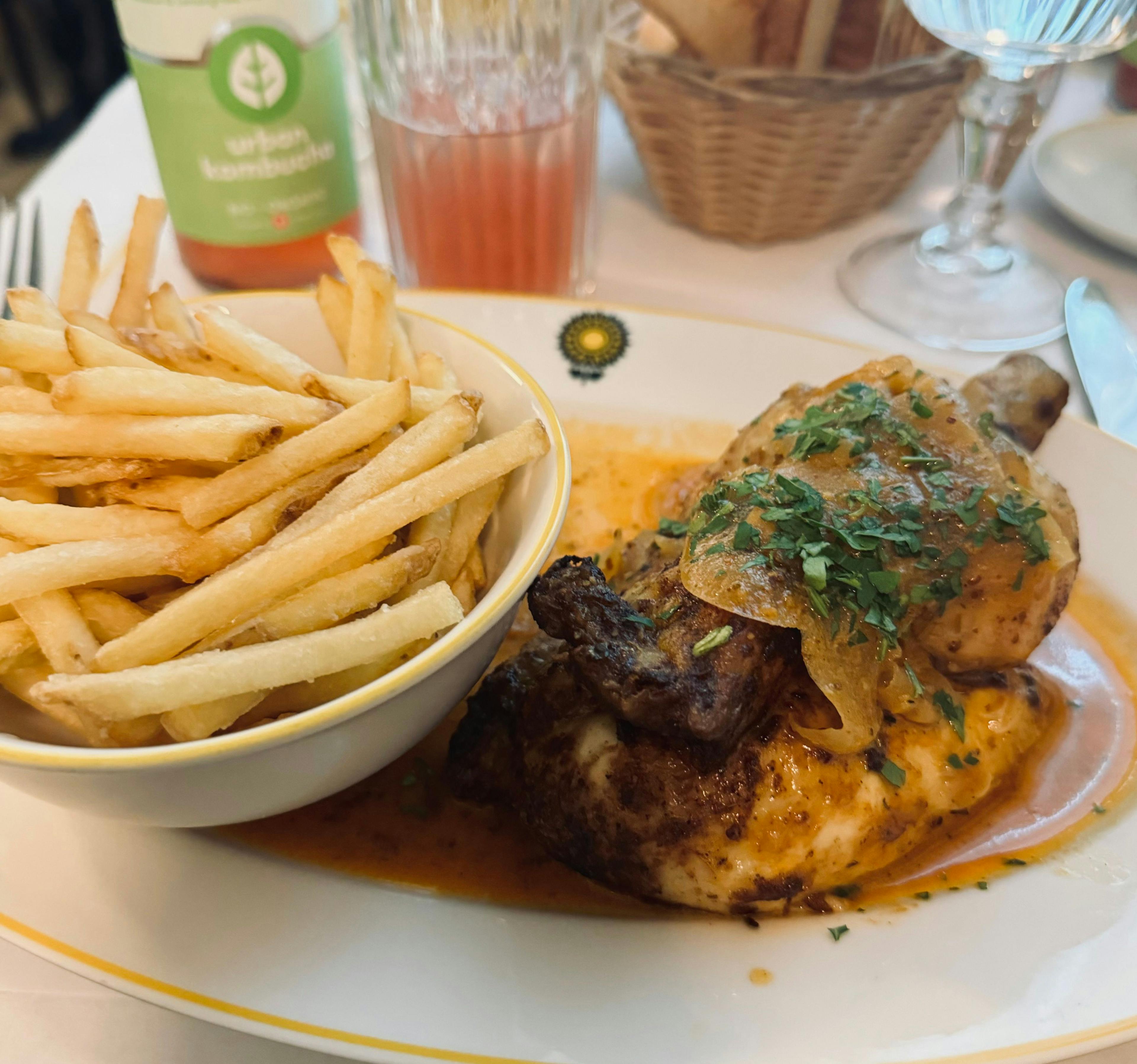 Roast chicken at Brasserie Belleville
